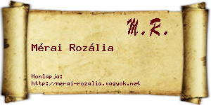 Mérai Rozália névjegykártya